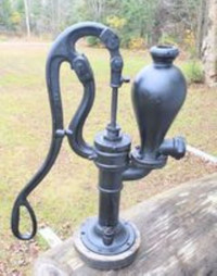 Solid cast iron vintage water pump