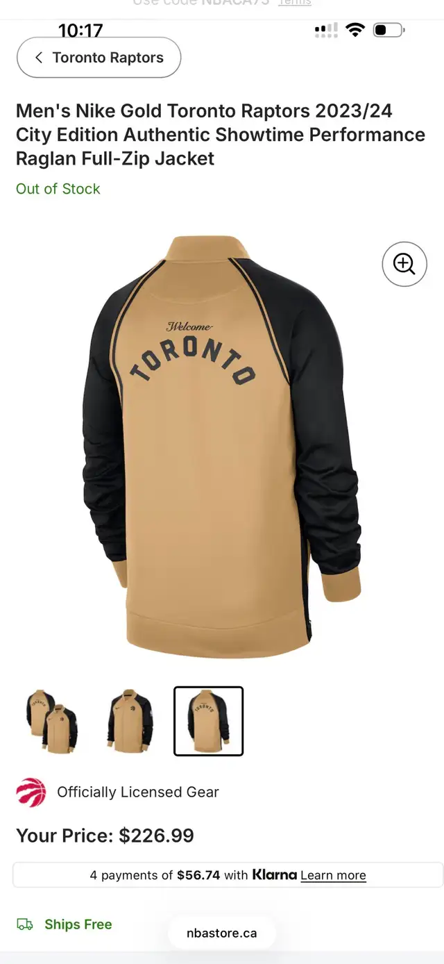 Raptors x Drake gold & yellow jacket in Men's in City of Toronto - Image 3