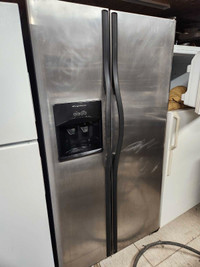Stainless steel side by side fridge for sale 300.00. 