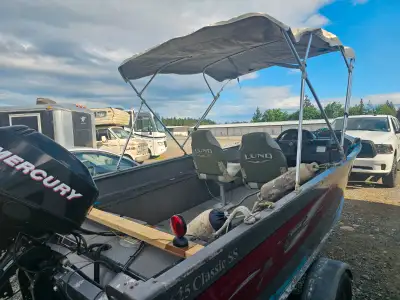 2007 lund 1625 classic ss 16' 6' beam 2007 40hp mercury I can include a bamini top, needs a little w...