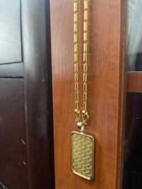24k Gold Necklace with 24k Solid Gold Pendant