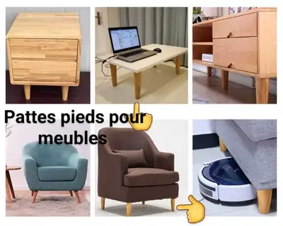 Neuf 4 pattes en bois naturel , View more