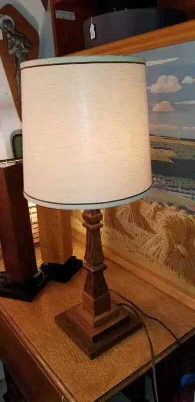 Mission arts crafts table lamp vintage 5 hardwoods rewired c1923, View more