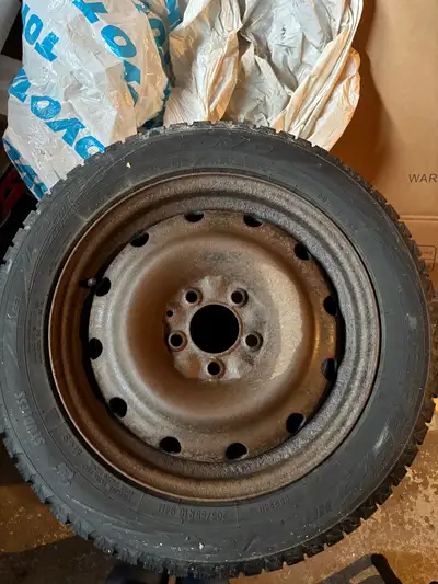 Set of Toyo winter tires size 205/55R16 94H on rims. Tires are in good condition with solid tread re...