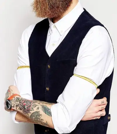 ⭐ Mens Metal Armband Sleeve Garter Anti-Slip Shirt Sleeve Holder, View more