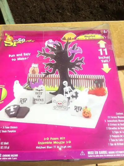 As pictured foam haunted tree and graveyard craft kit new as pictured great for halloween This ad wa...