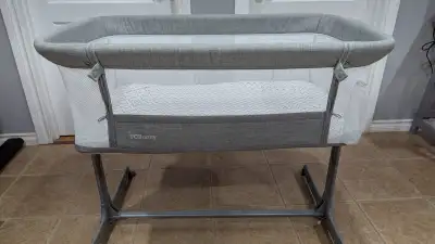 TCBunny 2-in-1 Baby Bassinet Sleeper, Adjustable Portable Crib Bed for Infant/Newborn Baby, Grey Bre...