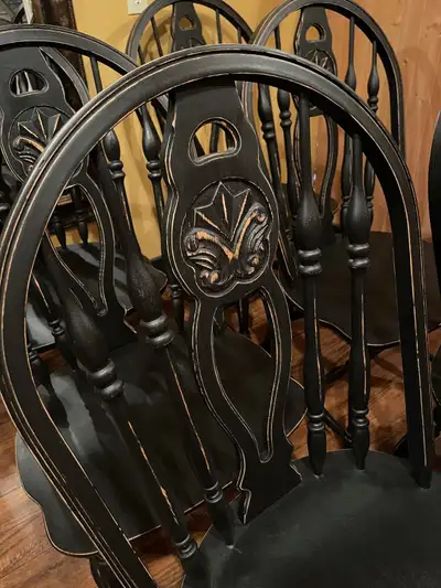 Restored&Refinished Set of 6 OAK Dining Chairs, Distressed&MORE, View more