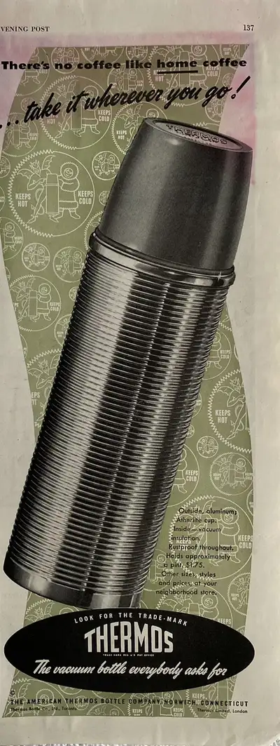 1950 Thermos Vacuum Bottle Original Ad , View more
