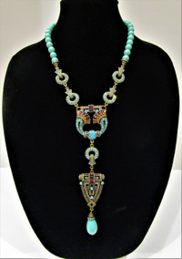 NEW IN BOX, HEIDI DAUS "SPARKLING OPULENCE" NECKLACE, TURQUOISE