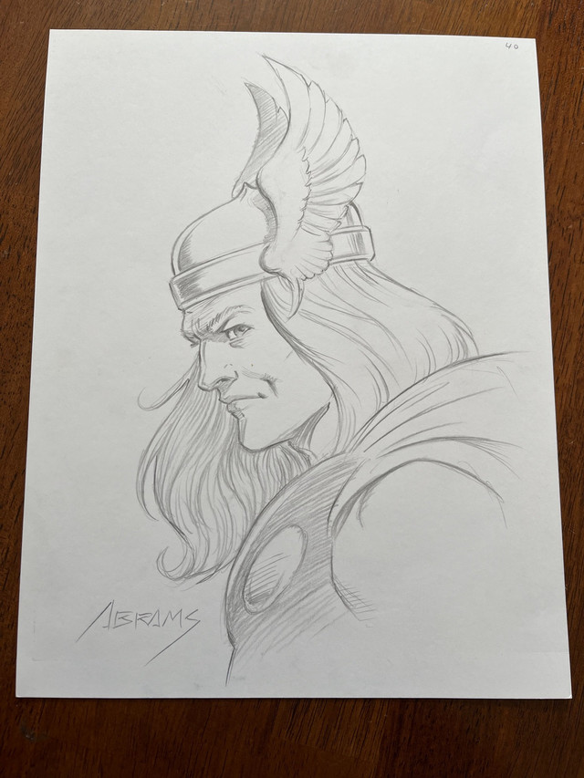 Paul Abrams Original Art Thor Marvel Comics The Avengers 9x12 in Arts & Collectibles in City of Toronto
