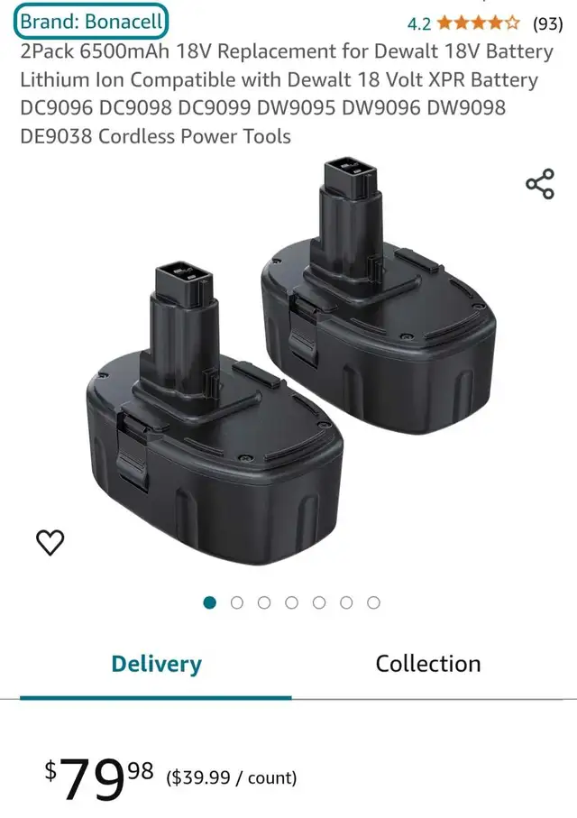 dewalt battery in Power Tools in Oakville / Halton Region - Image 2