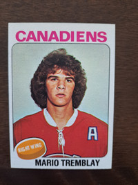Carte de hockey recrue Mario Tremblay (erreur photo) Canadiens
