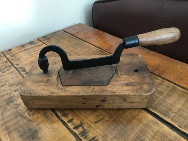 Old wooden tobacco cutter - thick wood. $50.00.  This is a beaut in Arts & Collectibles in Charlottetown