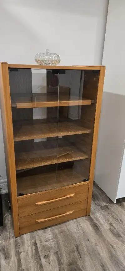 Teak Glass-Front Media / Display Cabinet, View more