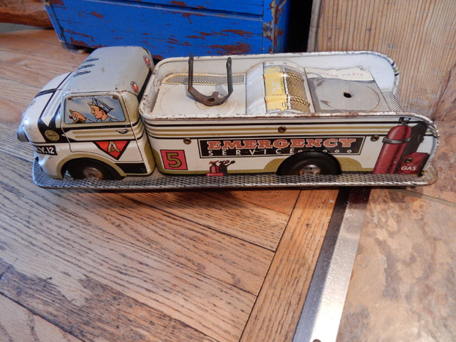 Vintage MAR tin toy lithographed emergency service truck in Arts & Collectibles in Saskatoon