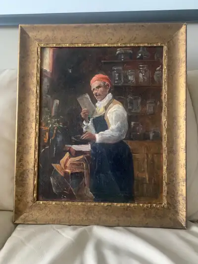 Antique Hungarian Oil on Canvas Art Work, View more
