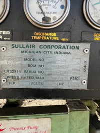 Sullair Model 12B-50L Compressor