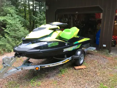 Like new, in storage last two years. Includes trailer and tarp and bumpers Floating sea-doo dock als...