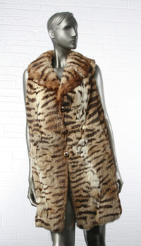 Rare-veste de lapin teint tigre grandeur medium et large