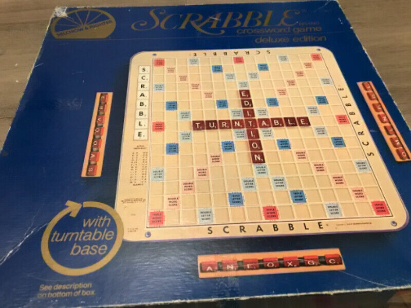 Vintage Deluxe Scrabble Game with rotating board Toys & Games City