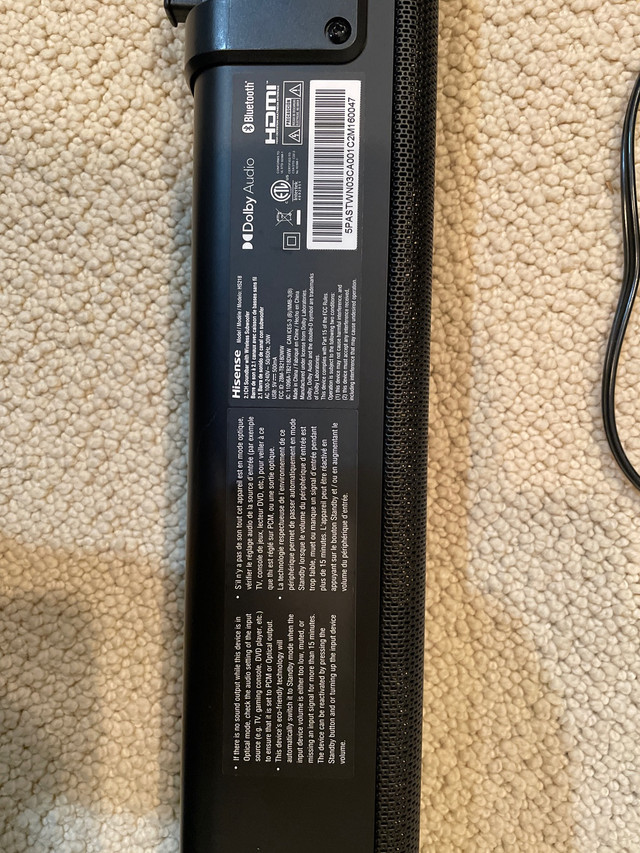 Hisense Bluetooth Soundbar with Subwoofer in Video & TV Accessories in Calgary - Image 4