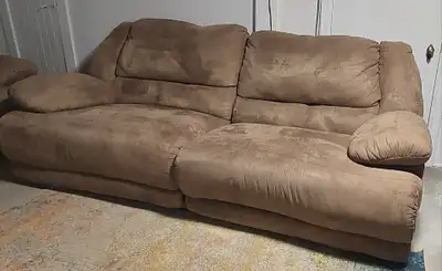 Matching reclining sofa and loveseat, View more