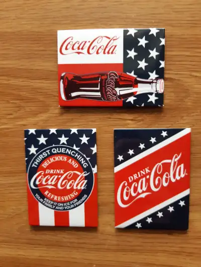 3 Aimant pour réfrigérateur Couleur drapeau USA Coca-Cola, View more