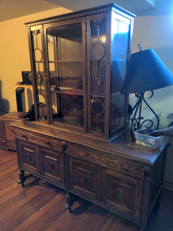 Antique Table and china hutch Hutches & Display Calgary
