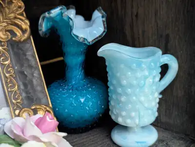 Hobnail Glass Pitcher and Vase, View more