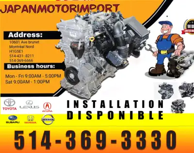 MOTEUR TOYOTA PRIUS AVEC GARANTIE Installation avec garantie sur pièce et main d'oeuvre. Installatio...