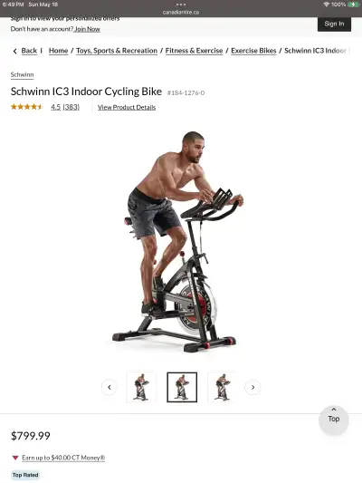 Schwinn exercise bike, View more