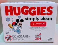 HUGGIES Simply Clean FRAGRANCE FREE Wipes 384 counts