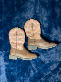 Girls Size 12 Brown & Pink Roper Cowgirl Boots