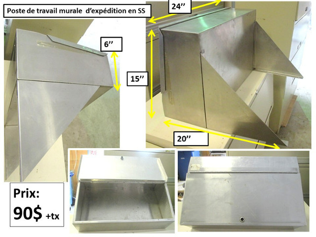 Poste de travail mural (bureau) d'expédition en SS avec couvert dans Autre  à Thetford Mines