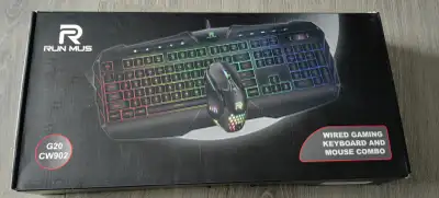 RUN MUS Wired Gaming Keyboard and Mouse Combo, View more