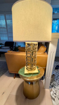 Stunning Gold Metal Table Lamp (2 bulb) dimmable - Banff Springs
