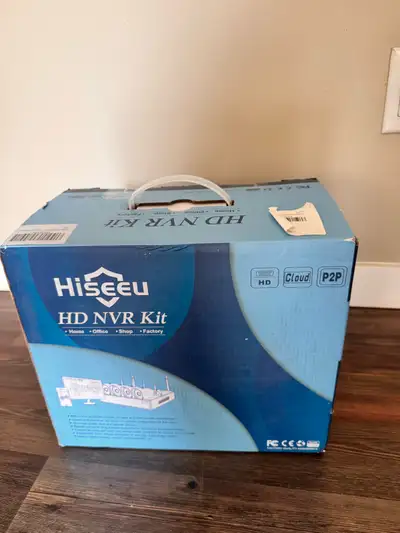 NEW HISEEU High Definition 4 Camera Wireless Network Video Recorder (NVR) Kit 4 new cameras, never u...