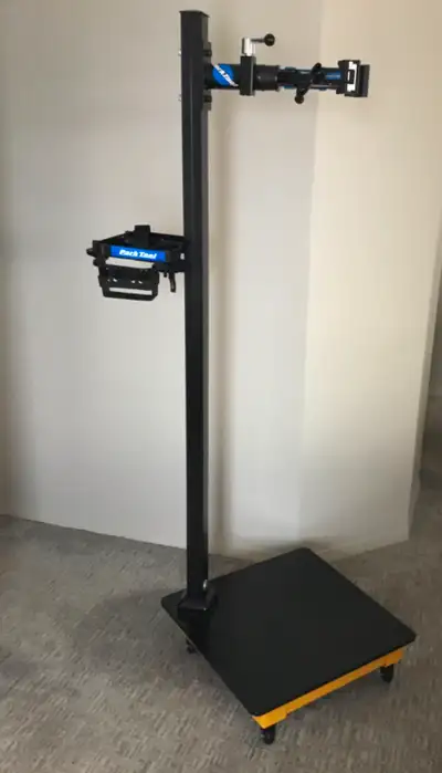 BICYCLE REPAIR STAND BASE. BASE, POLE, DOLLY INCLUDED. $425