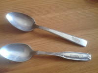 VINTAGE CP HOTEL & HOLIDAY INN SILVER PLATED TEASPOONS (2)