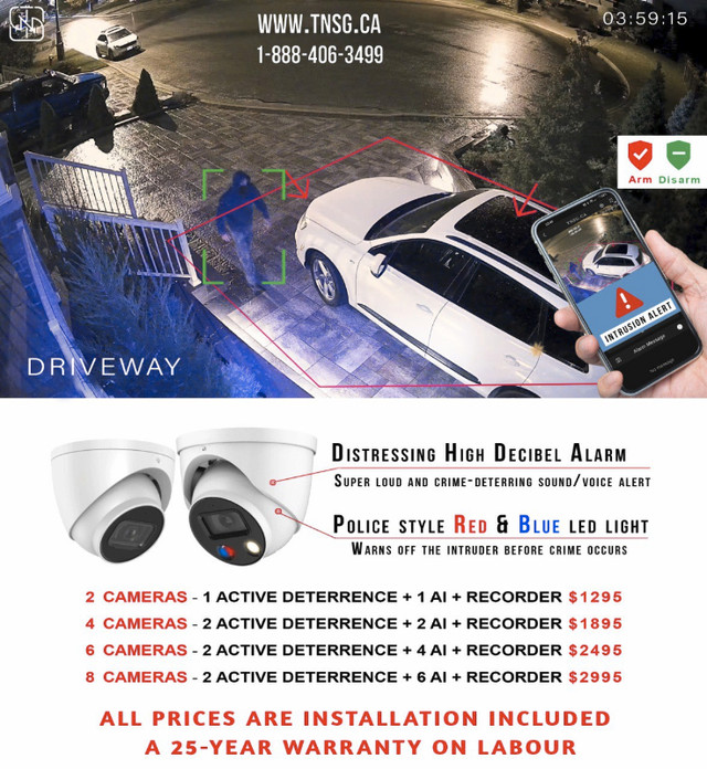 Active Deterrence Siren Security Camera System with installation in General Electronics in City of Toronto - Image 2
