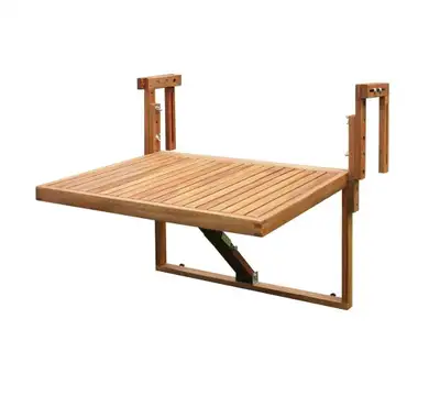 Interbuild Toronto Acacia Balcony Table, Golden Teak, Adjustable, View more