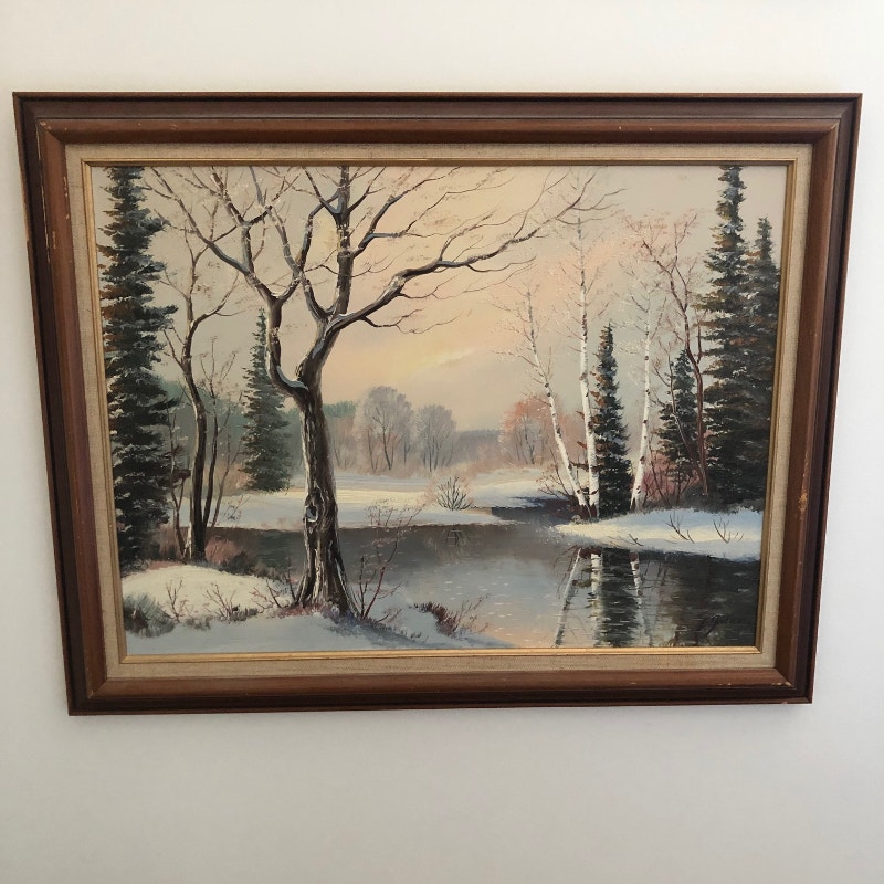 Winter Oil Painting by Erikki Jalava Arts & Collectibles City of