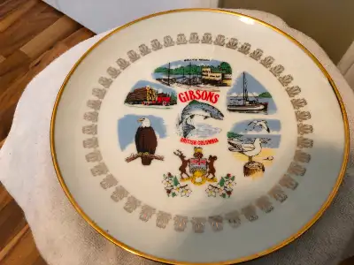 Large Vintage 9 1/4 Inch Gibsons BC Souvenir China Plate, View more