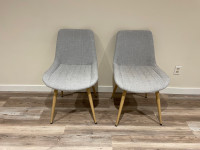 Bouclair Dining Chairs (2 chairs) - Chita Fabric and Metal
