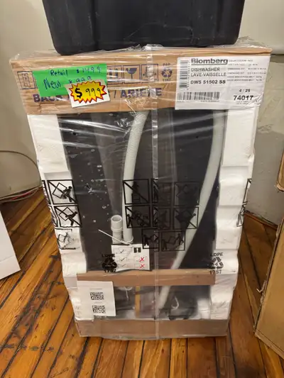 Brand new inbox, Bloomberg stainless steel 18 inch dishwasher retails for 1500. We are JT appliances...