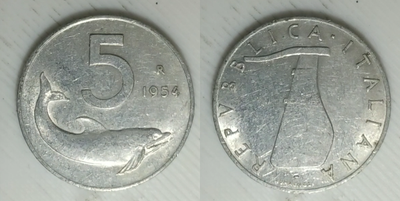 1954R - 5 Lire - Italie, View more