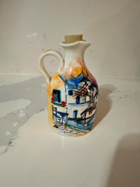 Hand Painted Ceramic Jug with Cork, Kitchen Décor