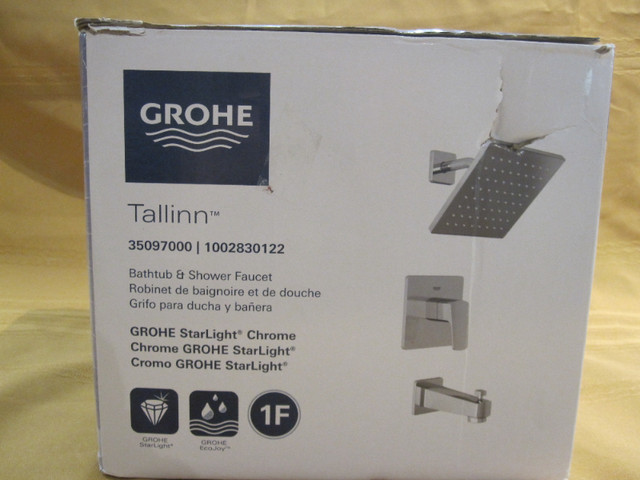 Grohe Tallinn Bathtub & Shower Faucet / Chrome in Plumbing, Sinks, Toilets & Showers in Chatham-Kent - Image 2