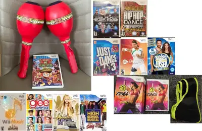 Wii Dance, Fitness, Music Games (description has prices)